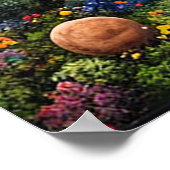 Magische Landschaft mit Schlössern und Weltraum Poster (Ecke)