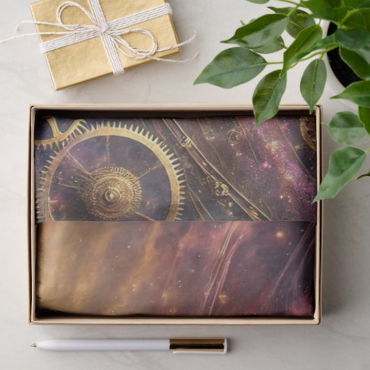 Magische Landschaft Steampunk Katze kosmische Entk Seidenpapier (Geschenk)