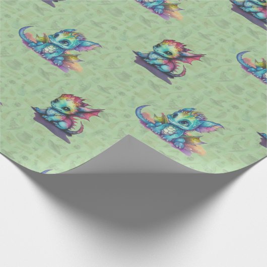 Magische Landschaften Drachenwappenpapier Geschenkpapier (Ecke)