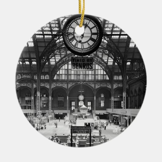 Magische Laternen-Dia Penn Stations-New York Keramik Ornament (Vorne)