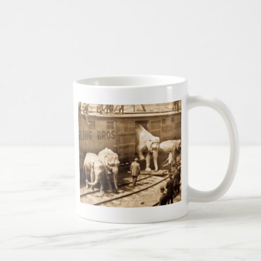 Magische Laternen-Dia Ringling Bros Elefant-Zug Kaffeetasse (Rechts)