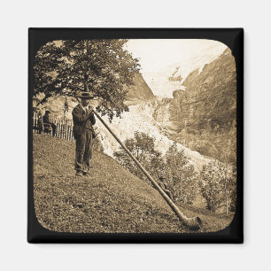 Magische Laternen-Dia-Schweizer Alpen-Horn-Gebläs Magnet