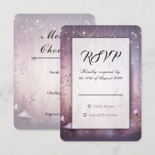 Magische Lavendel-Feenglühbirnen Hochzeit RSVP Karte