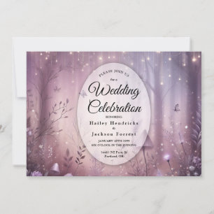 Magische Lavendel-Feenvolkslichter Hochzeit Einladung