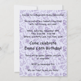 Magische Lavendel zum Geburtstag Einladung für Kin