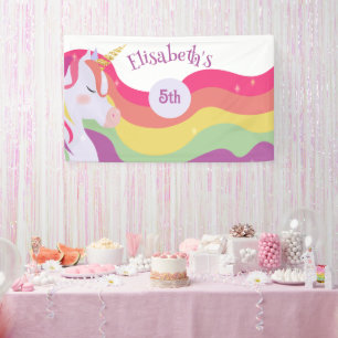Magische Lebenskraft Rainbow Unicorn Geburtstag Banner