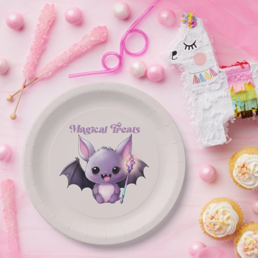 Magische Leckereien mit Niedlichen Fledermäusen Pappteller (Party)