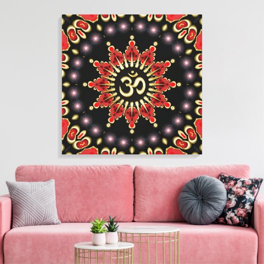 Magische leichte Om Star New Age Wrapped Canvas Leinwanddruck (Insitu (Wohnzimmer))