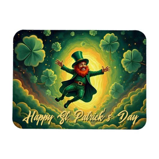 Magische Leprechaun St. Patrick’s Day Kunst Magnet (Horizontal)
