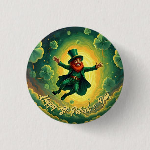 Magische Leprechaun St. Patrick's Day Kunst Button