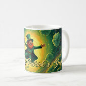 Magische Leprechaun St. Patrick's Day Kunst Kaffeetasse (VorderseiteRechts)