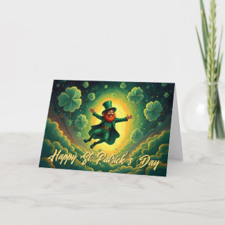 Magische Leprechaun St. Patrick's Day Kunst Karte