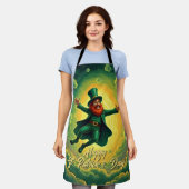 Magische Leprechaun St. Patrick's Day Kunst Schürze (Getragen)