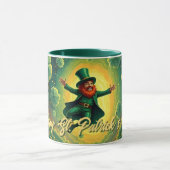 Magische Leprechaun St. Patrick's Day Kunst Tasse (Zentrum)