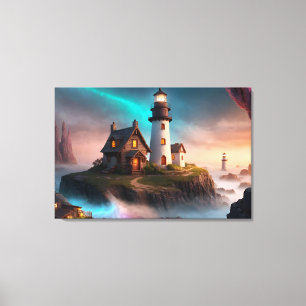 Magische Leuchtturmszene Leinwanddruck