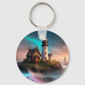 Magische Leuchtturmszene Schlüsselanhänger (Rückseite)