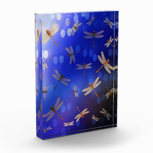 Magische Libellen auf blau, Fotoblock (Links)