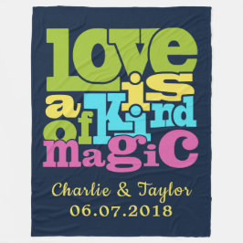 Magische Liebe individuelle Name & Datteltuch Fleecedecke