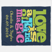 Magische Liebe individuelle Name & Datteltuch Fleecedecke (Vorderseite (Horizontal))