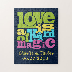 Magische Liebe individuellen Namen & Dattelpuzzle Puzzle