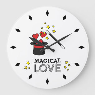 Magische Liebe - Schwarz Große Wanduhr