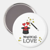 Magische Liebe - Schwarz Magnet (Vorderseite/Rückseite)