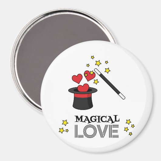 Magische Liebe - Schwarz Magnet (Vorderseite/Rückseite)
