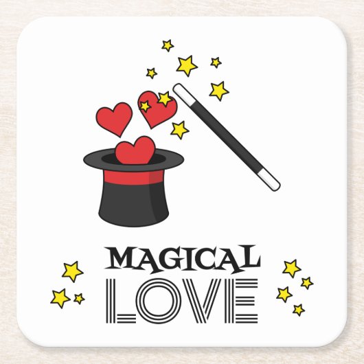 Magische Liebe - Schwarz Rechteckiger Pappuntersetzer (Vorderseite)
