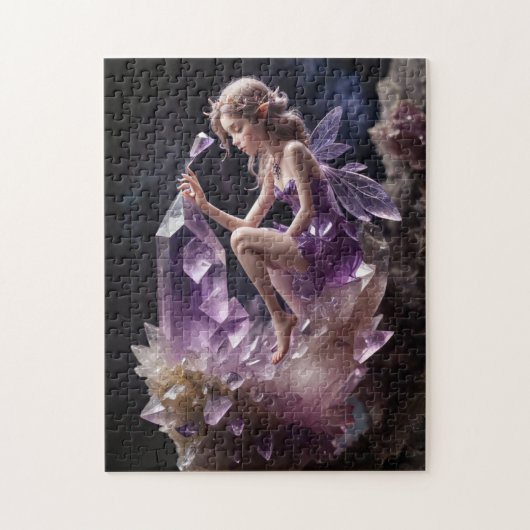 Magische, Lila Amethyst-Kristalle Puzzle (Vertikal)