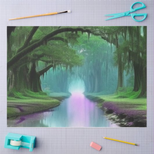 Magische Lila Bayou Louisiana Decoupage Seidenpapier (Basteln)