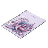 Magische Lila Rentiere Notizblock (Linke Seite)