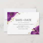 Magische Lila Violetenszene Rose Hochzeit der Blüt Save The Date (Vorderseite)