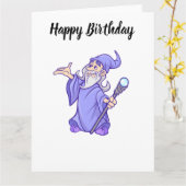 Magische lila Zauberkünstlerin Karte (Gelbe Blume)