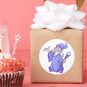 Magische lila Zauberkünstlerin Runder Aufkleber