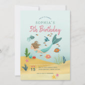 Magische Mädchen unter der Meerjungfrau 5. Geburts Einladung (Vorderseite)