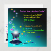 Magische Magier-Hut-Geburtstags-Party Einladung (Vorne/Hinten)