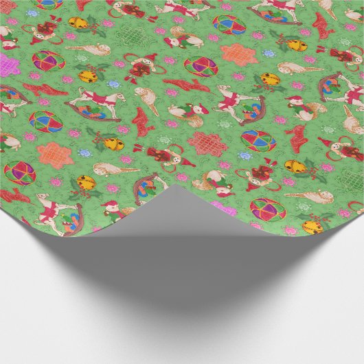 Magische Mantis Kitsch Wasserfarbe Ditsy Weihnacht Geschenkpapier (Ecke)