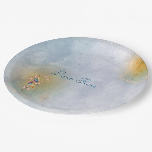 Magische Märchen-Gartenpapiere Teller (Schrägansicht)