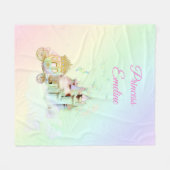 Magische Märchen-Regenbogen-Schloss-Prinzessin Fleecedecke (Vorderseite (Horizontal))