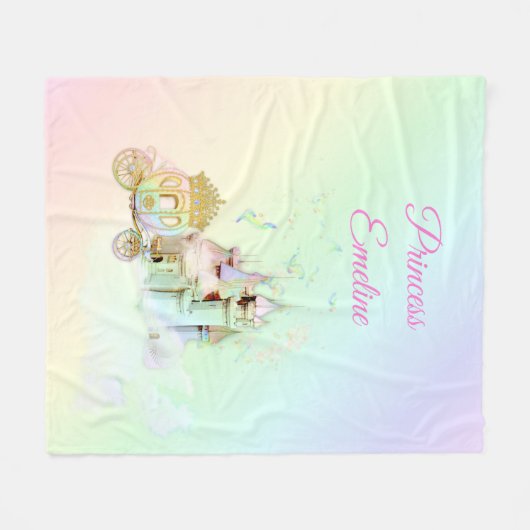Magische Märchen-Regenbogen-Schloss-Prinzessin Fleecedecke (Vorderseite (Horizontal))