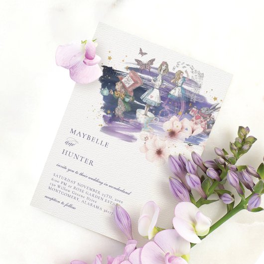 Magische Märchen-Storybook Hochzeit in Wunderland Einladung