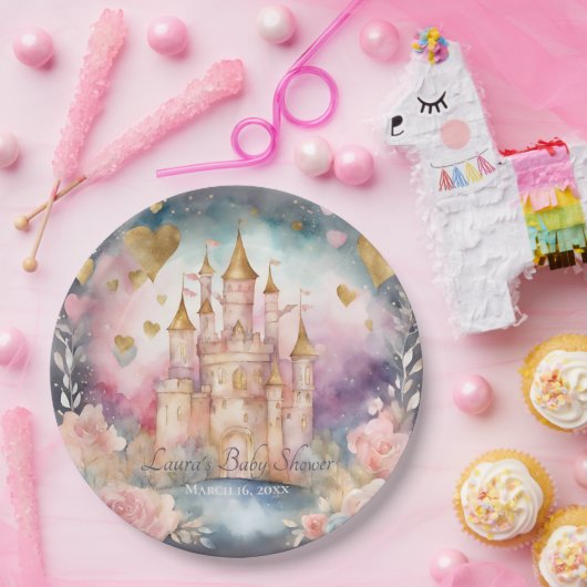 Magische Märchendusche Princess Pappteller (Party)