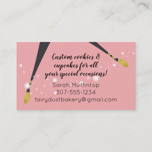Magische Märchengebäck Kuchen Backwaren Backwaren Visitenkarte (Rückseite)