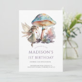 Magische Märchenmesse 1. Geburtstag Party Einladung (Stehend Vorderseite)