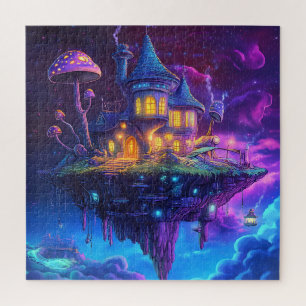 Magische Märchenpilze und schwebende Insel Puzzle