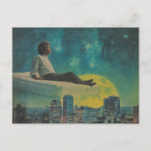 Magische Matratze über dem Vollmond der Stadt Postkarte (Vorderseite)