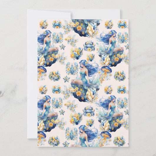 Magische Meerjungfrau 1. Geburtstag Party Einladung (Rückseite)