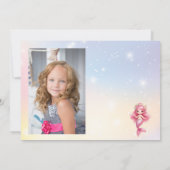 Magische Meerjungfrau 5. Geburtstag unter dem Foto Einladung (Rückseite)