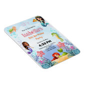 Magische Meerjungfrau 5. Geburtstagsparty Einladun Magnet (Rechte Seite)