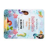 Magische Meerjungfrau 5. Geburtstagsparty Einladun Magnet (Horizontal)